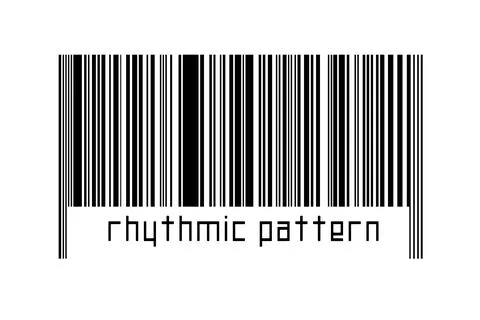 Digitalization concept. Barcode of black horizontal lines with inscription rh Stock Illustration