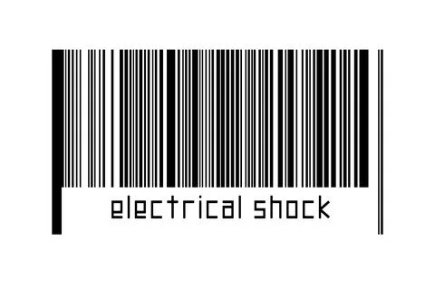 Digitalization concept. Barcode of black horizontal lines with inscription el 스톡 일러스트