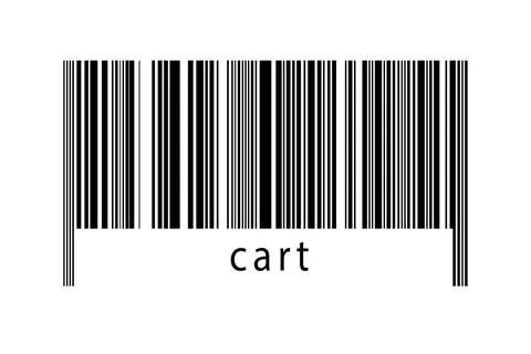 Digitalization concept. Barcode of black horizontal lines with inscription ca イラスト素材
