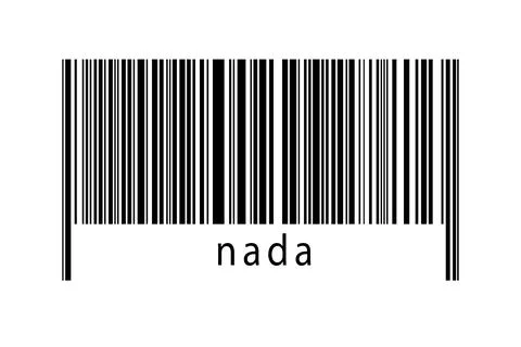 Digitalization concept. Barcode of black horizontal lines with inscription na 库存插图