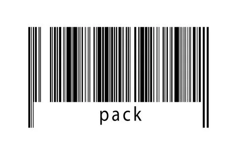 Digitalization concept. Barcode of black horizontal lines with inscription pa 스톡 일러스트