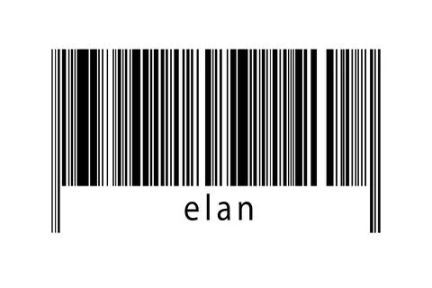 Digitalization concept. Barcode of black horizontal lines with inscription el Illustrazione stock