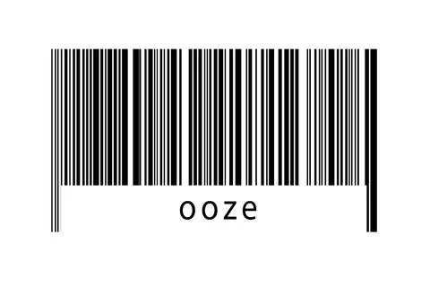 Digitalization concept. Barcode of black horizontal lines with inscription oo Stockillustratie