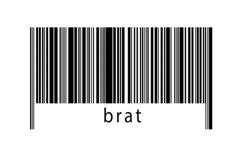 Digitalization concept. Barcode of black horizontal lines with inscription br Stock-Illustration