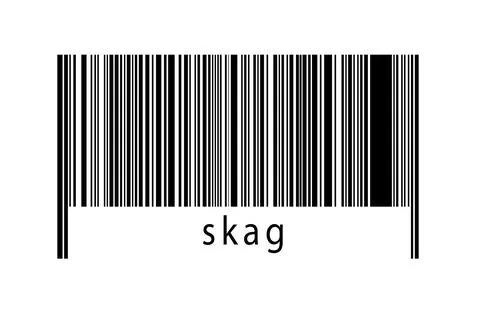 Digitalization concept. Barcode of black horizontal lines with inscription sk Stock Illustration