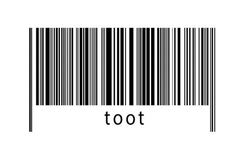 Digitalization concept. Barcode of black horizontal lines with inscription to Illustrazione stock