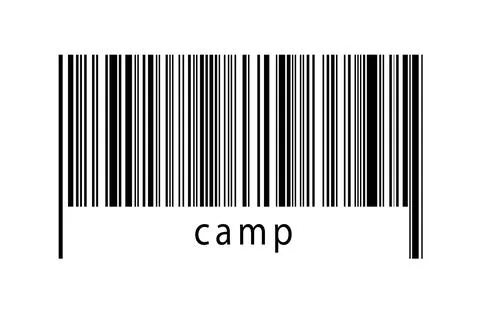 Digitalization concept. Barcode of black horizontal lines with inscription ca 스톡 일러스트