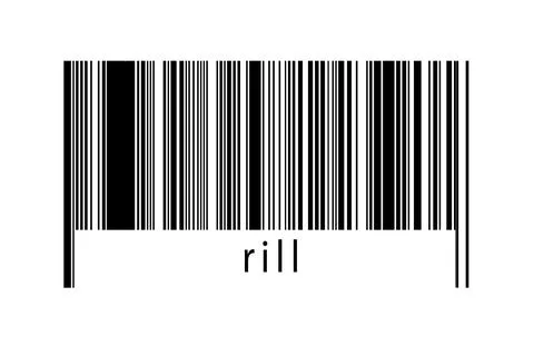 Digitalization concept. Barcode of black horizontal lines with inscription ri Illustrazione stock
