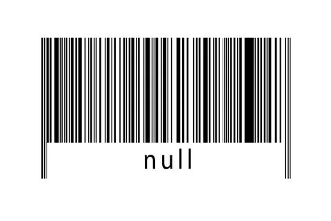 Digitalization concept. Barcode of black horizontal lines with inscription nu Illustrazione stock
