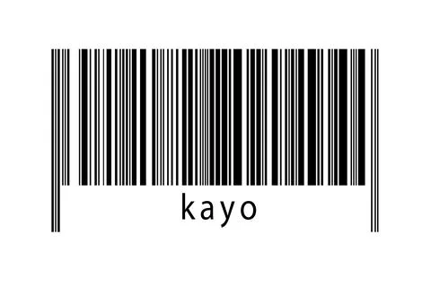 Digitalization concept. Barcode of black horizontal lines with inscription ka Stock Illustration