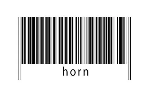 Digitalization concept. Barcode of black horizontal lines with inscription ho Illustrazione stock