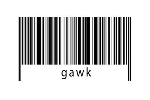 Digitalization concept. Barcode of black horizontal lines with inscription ga 스톡 일러스트