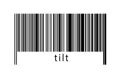 Digitalization concept. Barcode of black horizontal lines with inscription ti 스톡 일러스트