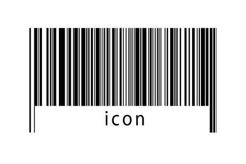 Digitalization concept. Barcode of black horizontal lines with inscription ic イラスト素材