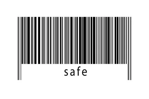 Digitalization concept. Barcode of black horizontal lines with inscription sa イラスト素材