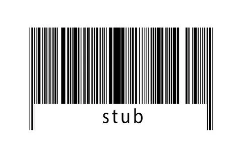 Digitalization concept. Barcode of black horizontal lines with inscription st イラスト素材