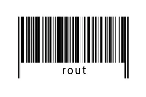 Digitalization concept. Barcode of black horizontal lines with inscription ro 스톡 일러스트