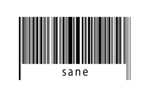 Digitalization concept. Barcode of black horizontal lines with inscription sa イラスト素材