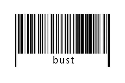 Digitalization concept. Barcode of black horizontal lines with inscription bu Illustrazione stock