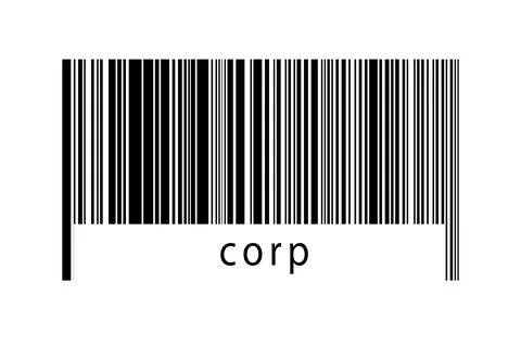 Digitalization concept. Barcode of black horizontal lines with inscription co 스톡 일러스트