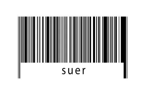 Digitalization concept. Barcode of black horizontal lines with inscription su Illustrazione stock