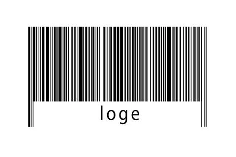Digitalization concept. Barcode of black horizontal lines with inscription lo 스톡 일러스트