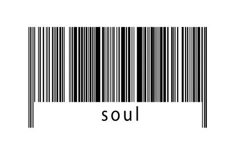 Digitalization concept. Barcode of black horizontal lines with inscription so Stock Illustration