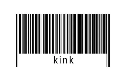 Digitalization concept. Barcode of black horizontal lines with inscription ki Illustrazione stock