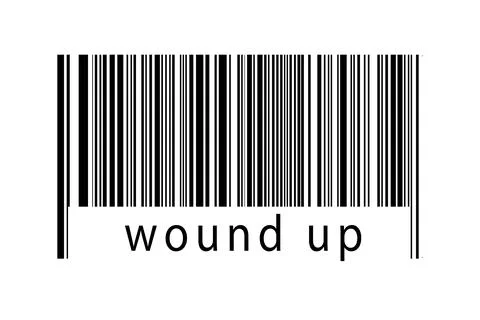 Digitalization concept. Barcode of black horizontal lines with inscription wo Stock Illustration
