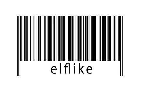 Digitalization concept. Barcode of black horizontal lines with inscription el Stock Illustration