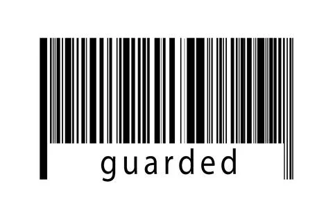 Digitalization concept. Barcode of black horizontal lines with inscription gu Stock Illustration