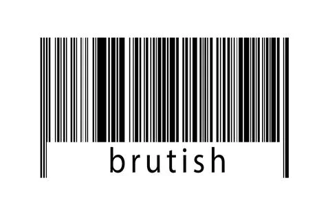 Digitalization concept. Barcode of black horizontal lines with inscription br Stock Illustration