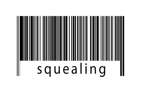 Digitalization concept. Barcode of black horizontal lines with inscription sq Stock Illustration