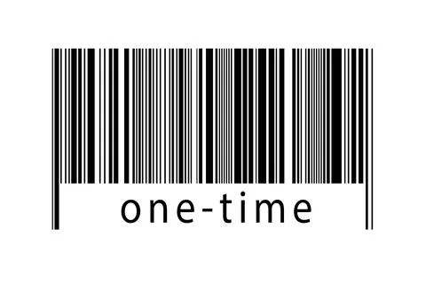 Digitalization concept. Barcode of black horizontal lines with inscription on Illustrazione stock