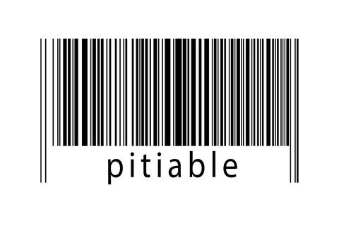 Digitalization concept. Barcode of black horizontal lines with inscription pi Stock Illustration
