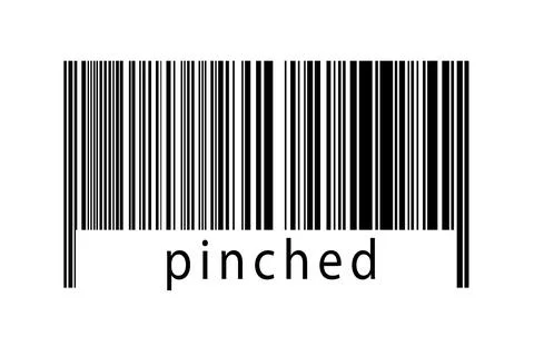 Digitalization concept. Barcode of black horizontal lines with inscription pi Stock Illustration