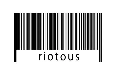 Digitalization concept. Barcode of black horizontal lines with inscription ri 스톡 일러스트