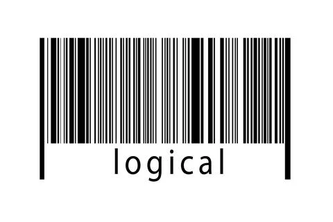 Digitalization concept. Barcode of black horizontal lines with inscription lo Illustrazione stock