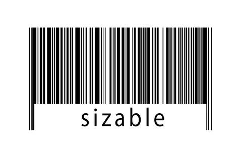 Digitalization concept. Barcode of black horizontal lines with inscription si Illustrazione stock