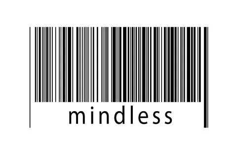 Digitalization concept. Barcode of black horizontal lines with inscription mi Illustrazione stock