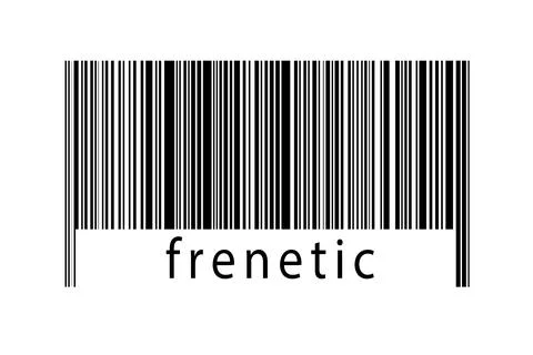 Digitalization concept. Barcode of black horizontal lines with inscription fr 스톡 일러스트
