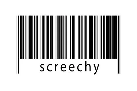 Digitalization concept. Barcode of black horizontal lines with inscription sc Illustrazione stock