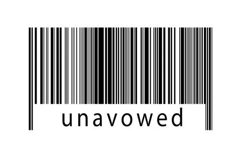 Digitalization concept. Barcode of black horizontal lines with inscription un Stockillustratie