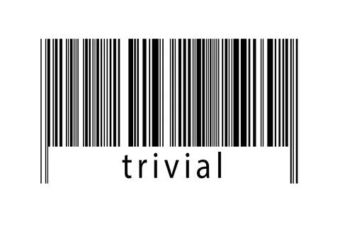 Digitalization concept. Barcode of black horizontal lines with inscription tr Illustrazione stock