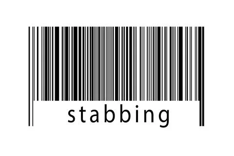 Digitalization concept. Barcode of black horizontal lines with inscription st Stock Illustration