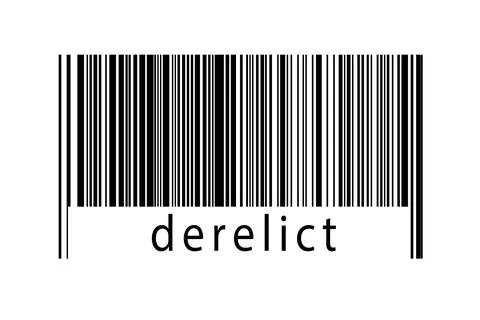 Digitalization concept. Barcode of black horizontal lines with inscription de 스톡 일러스트
