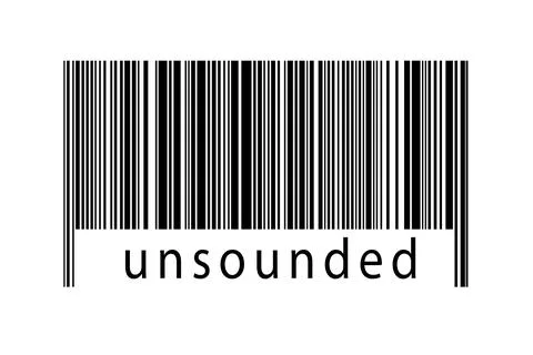 Digitalization concept. Barcode of black horizontal lines with inscription un Illustrazione stock