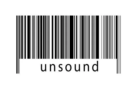 Digitalization concept. Barcode of black horizontal lines with inscription un Illustrazione stock