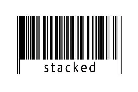 Digitalization concept. Barcode of black horizontal lines with inscription st Illustrazione stock
