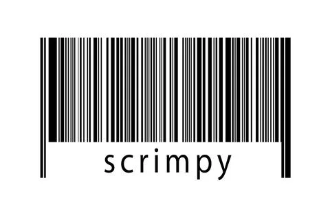 Digitalization concept. Barcode of black horizontal lines with inscription sc Stock Illustration